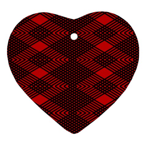 pattern black red Heart Ornament (Two Sides) from ArtsNow.com Back