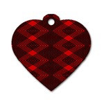 pattern black red Dog Tag Heart (Two Sides)