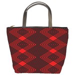 pattern black red Bucket Bag