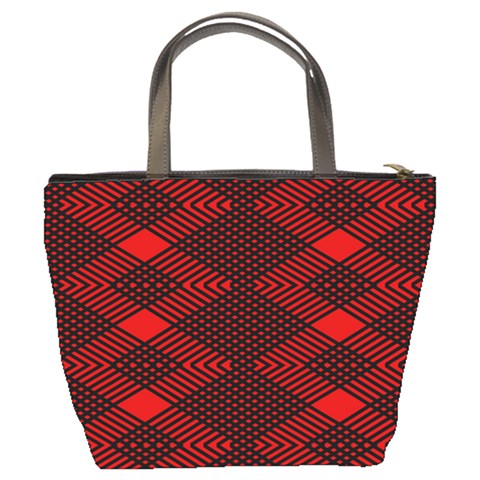 pattern black red Bucket Bag from ArtsNow.com Back