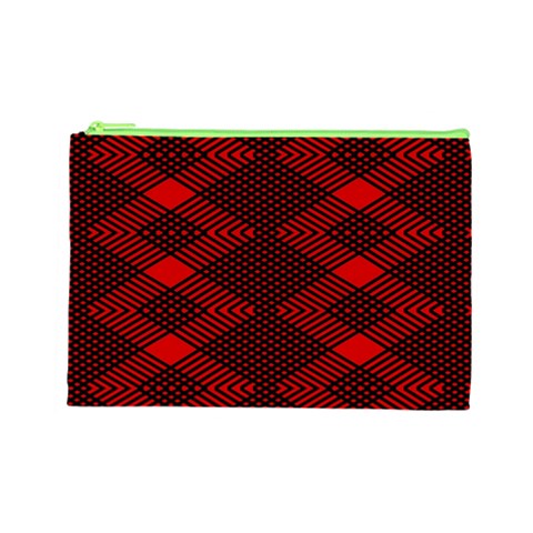 pattern black red Cosmetic Bag (Large) from ArtsNow.com Front