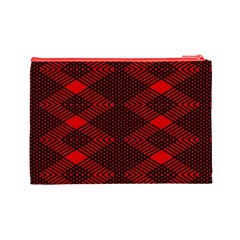 pattern black red Cosmetic Bag (Large) from ArtsNow.com Back