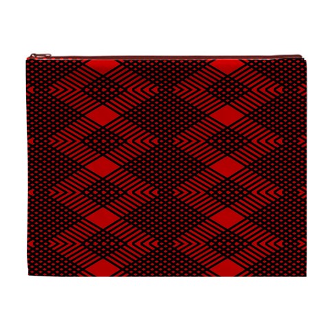 pattern black red Cosmetic Bag (XL) from ArtsNow.com Front