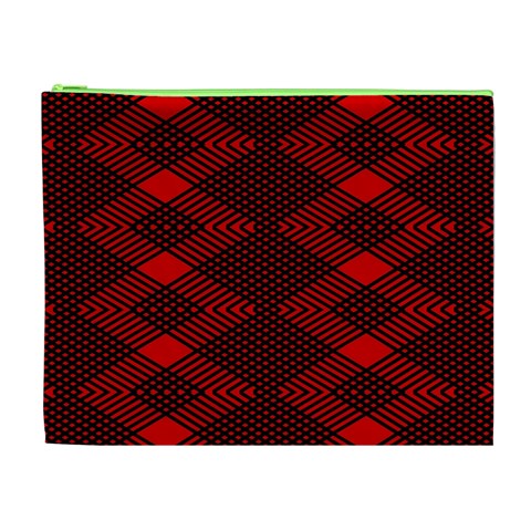 pattern black red Cosmetic Bag (XL) from ArtsNow.com Front