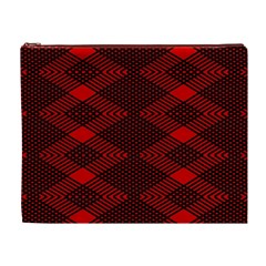 pattern black red Cosmetic Bag (XL) from ArtsNow.com Front