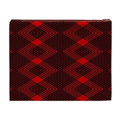 pattern black red Cosmetic Bag (XL) from ArtsNow.com Back