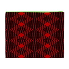 pattern black red Cosmetic Bag (XL) from ArtsNow.com Back