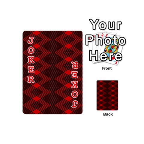 pattern black red Playing Cards 54 Designs (Mini) from ArtsNow.com Front - Joker2