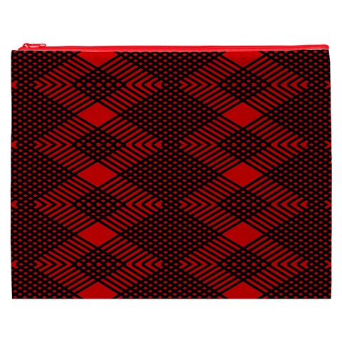 pattern black red Cosmetic Bag (XXXL) from ArtsNow.com Front