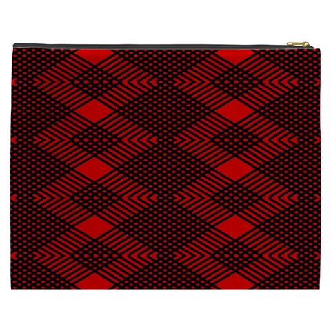 pattern black red Cosmetic Bag (XXXL) from ArtsNow.com Back