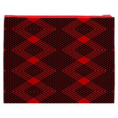 pattern black red Cosmetic Bag (XXXL) from ArtsNow.com Back