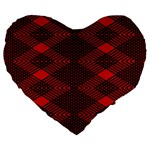 pattern black red Large 19  Premium Heart Shape Cushions