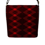 pattern black red Flap Closure Messenger Bag (L)