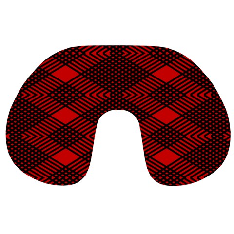 pattern black red Travel Neck Pillow from ArtsNow.com Back