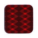 pattern black red Square Metal Box (Black)