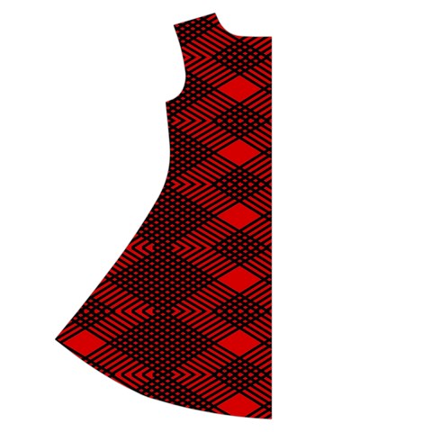 pattern black red Short Sleeve V Back Left