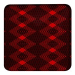 pattern black red Square Glass Fridge Magnet (4 pack)