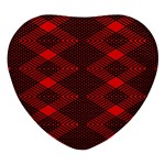 pattern black red Heart Glass Fridge Magnet (4 pack)