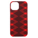 pattern black red iPhone 15 Black UV Print PC Hardshell Case