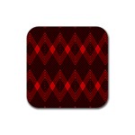 pattern red black, Rubber Coaster (Square)