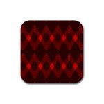 pattern red black, Rubber Square Coaster (4 pack)