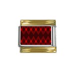 pattern red black, Gold Trim Italian Charm (9mm)