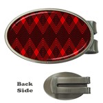 pattern red black, Money Clips (Oval) 