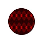 pattern red black, Rubber Round Coaster (4 pack)