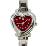 pattern red black, Heart Italian Charm Watch