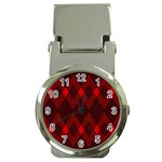 pattern red black, Money Clip Watches