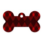 pattern red black, Dog Tag Bone (One Side)