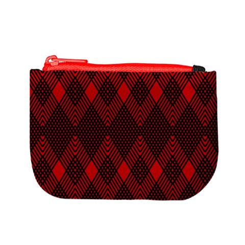 pattern red black, Mini Coin Purse from ArtsNow.com Front