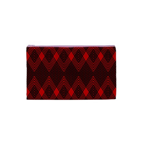 pattern red black, Cosmetic Bag (Small) from ArtsNow.com Front