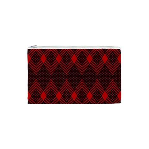 pattern red black, Cosmetic Bag (Small) from ArtsNow.com Front