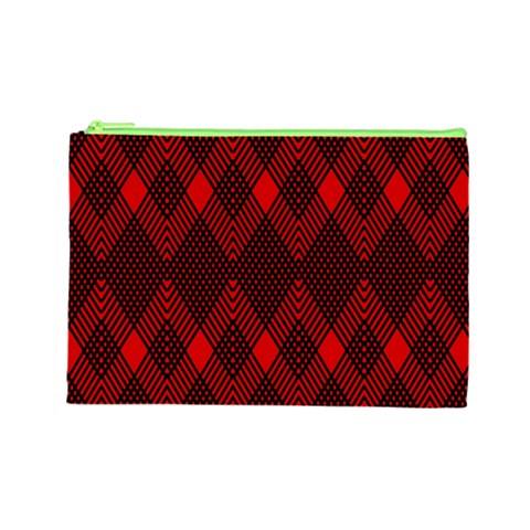 pattern red black, Cosmetic Bag (Large) from ArtsNow.com Front