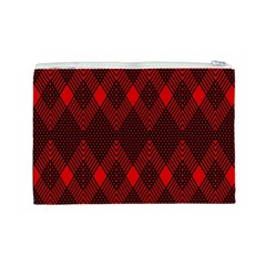 pattern red black, Cosmetic Bag (Large) from ArtsNow.com Back