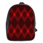 pattern red black, School Bag (Large)