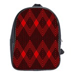 pattern red black, School Bag (XL)