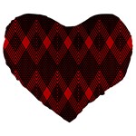 pattern red black, Large 19  Premium Heart Shape Cushions