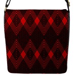 pattern red black, Flap Closure Messenger Bag (S)