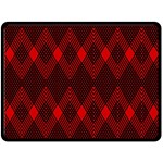 pattern red black, Two Sides Fleece Blanket (Large)