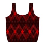 pattern red black, Full Print Recycle Bag (L)