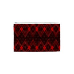 pattern red black, Cosmetic Bag (XS) from ArtsNow.com Front