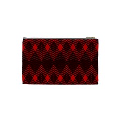 pattern red black, Cosmetic Bag (XS) from ArtsNow.com Back