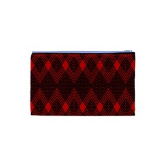 pattern red black, Cosmetic Bag (XS) from ArtsNow.com Back