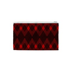 pattern red black, Cosmetic Bag (XS) from ArtsNow.com Back