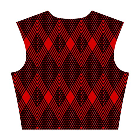 pattern red black, Cotton Crop Top from ArtsNow.com Back