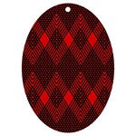 pattern red black, UV Print Acrylic Ornament Oval