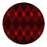 pattern red black, Round Glass Fridge Magnet (4 pack)