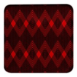 pattern red black, Square Glass Fridge Magnet (4 pack)